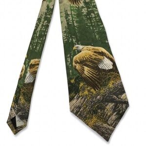 Vintage Endangered Species Morning Ascent Bald Eagle 1990s Necktie